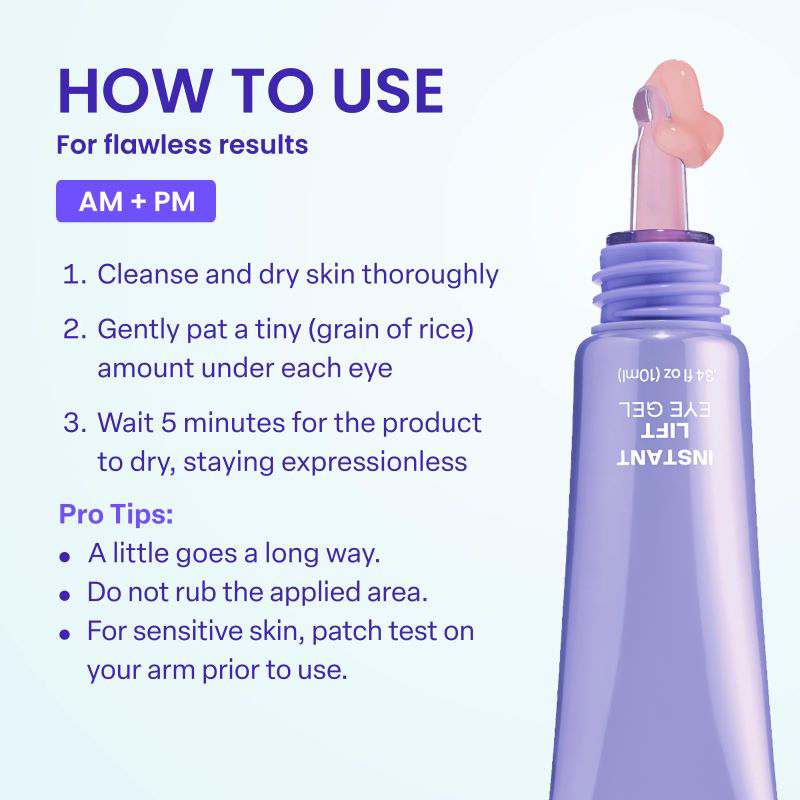 Instant Lift Eye Gel for Puffiness & Wrinkles RESULTS IN AS LITTLE AS 5 MINUTES