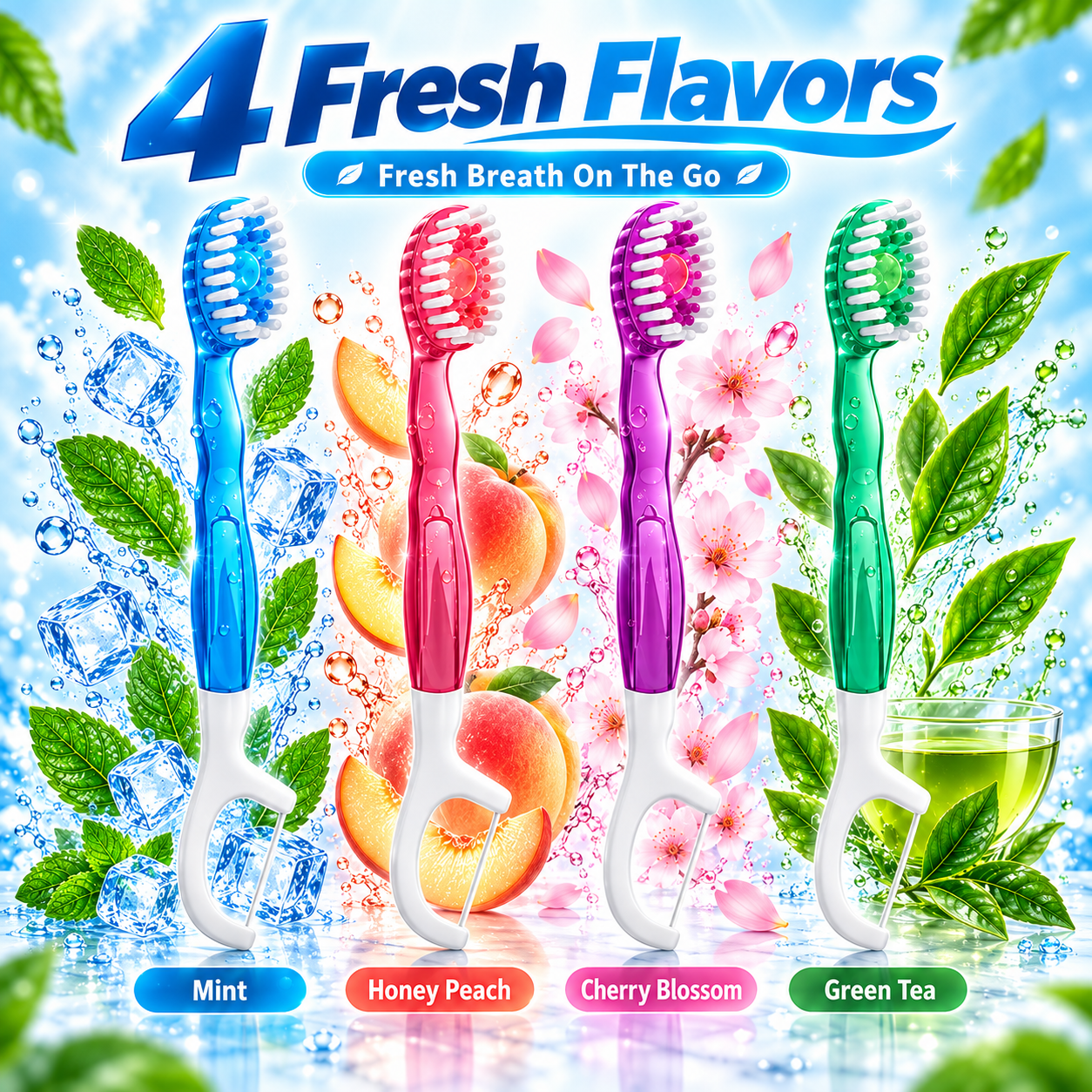 5-in-l Freshness Stick FRESH BREATH, CLEAN TEETH,ANYWHERE, ANYTIME