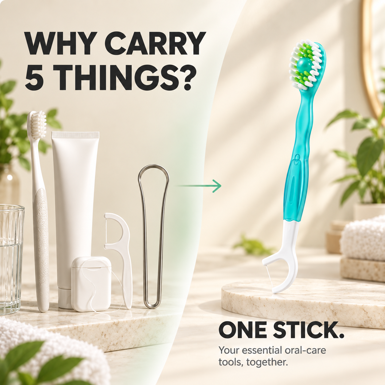 5-in-l Freshness Stick FRESH BREATH, CLEAN TEETH,ANYWHERE, ANYTIME