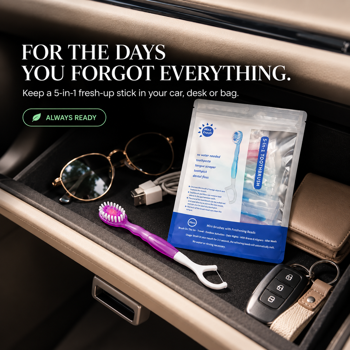 5-in-l Freshness Stick FRESH BREATH, CLEAN TEETH,ANYWHERE, ANYTIME