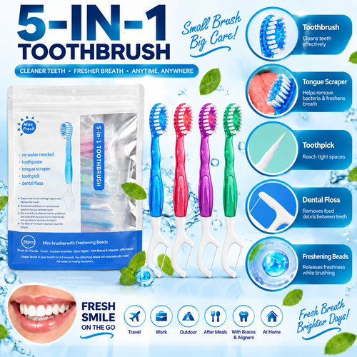 5-in-l Freshness Stick FRESH BREATH, CLEAN TEETH,ANYWHERE, ANYTIME